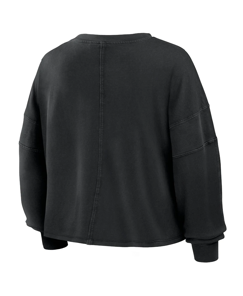 Fanatics Women's Black Buffalo Bills Oversized Chop Block BoxyLong sleeves Top