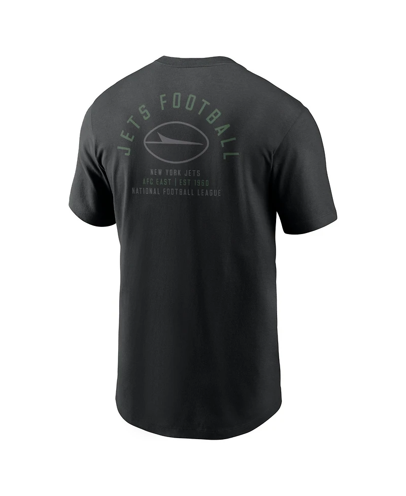 Nike Men's Black New York Jets Split Logo T-Shirt