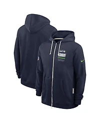 Nike Men's College Navy Seattle Seahawks Sideline Standard Issue Quarterback Scramble Dri-fit Full-Zip Hoodie