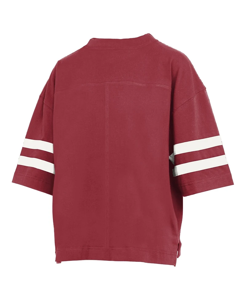 Pressbox Women's Crimson Indiana Hoosiers Wayne Tyler Cropped T-Shirt