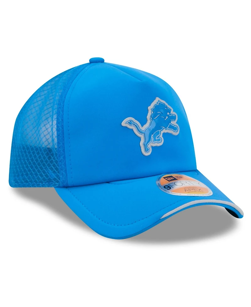 New Era Men's Blue Detroit Lions 2026 Sideline Apex 9FORTY Adjustable Trucker Hat