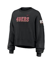 Nike Women's Black San Francisco 49ers 80th Anniversary Phoenix Oversized Tri-Blend Sweatshirt