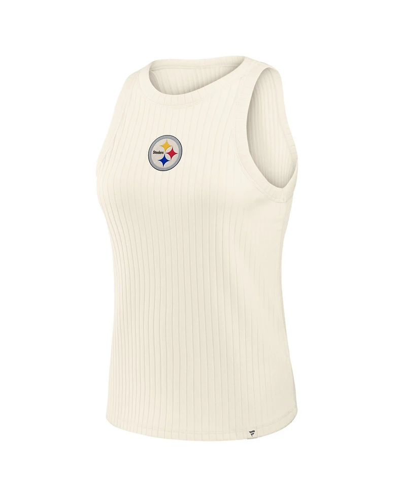 Fanatics Women's Cream Pittsburgh St-Shirtlers Star Play Tri-Blend Ribbed Tank Top
