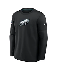 Nike Men's Black Philadelphia Eagles Sideline Coaches Team Present Midweight Therma-fit Sweatshirt