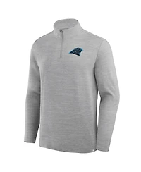 Fanatics Men's Heather Gray Carolina Panthers Clutch Quarter-Zip Pullover Sweatshirt