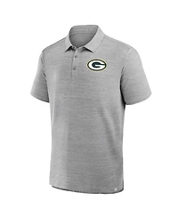 Fanatics Men's Heather Gray Green Bay Packers Clutch Polo Shirt
