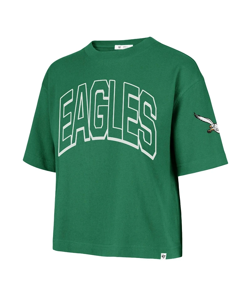 47 Brand Women's Kelly Green Philadelphia Eagles Call Out Reed City T-Shirt