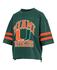 Pressbox Women's Green Miami Hurricanes Wayne Tyler Cropped T-Shirt