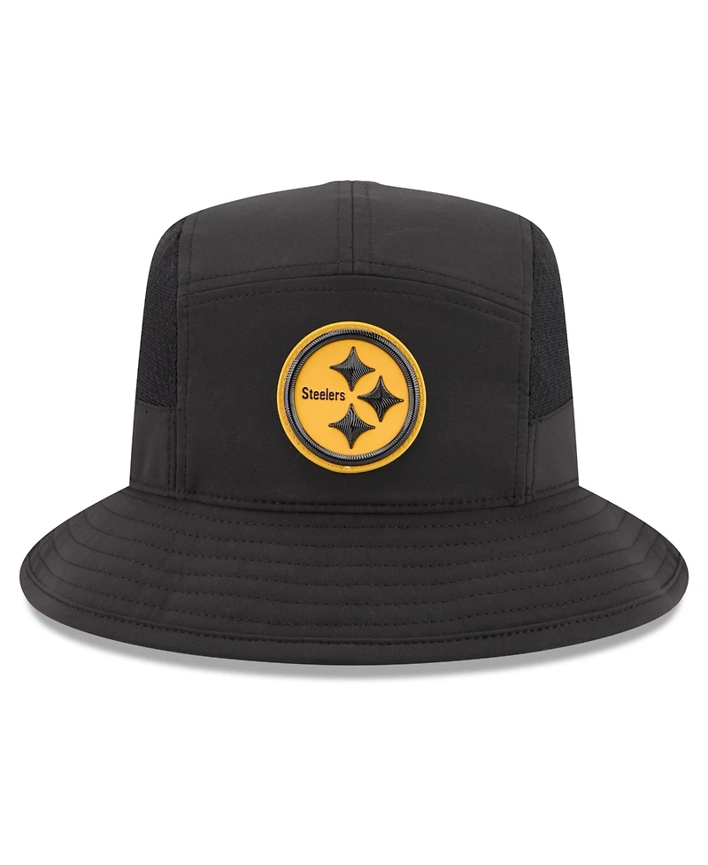 New Era Men's Black Pittsburgh Steelers 2026 Sideline Bucket Hat