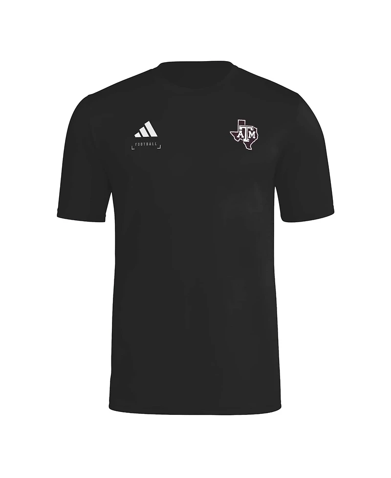 Adidas Men's Black Texas A M Aggies Locker Football Icon Aeroready Pre-Game T-Shirt
