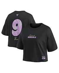 Fanatics Women's Joe Burrow Black Cincinnati Bengals Fashion Cropped T-Shirt