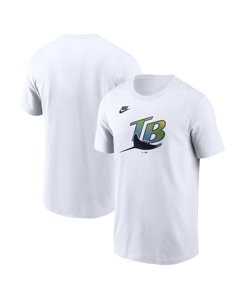 Nike Men's White Tampa Bay Rays Cooperstown Collection Logo T-Shirt