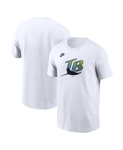 Nike Men's White Tampa Bay Rays Cooperstown Collection Logo T-Shirt