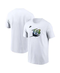 Nike Men's White Tampa Bay Rays Cooperstown Collection Logo T-Shirt