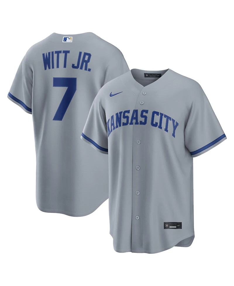 Nike Men's Bobby Witt Jr. Gray Kansas City Royals Road Replica Jersey