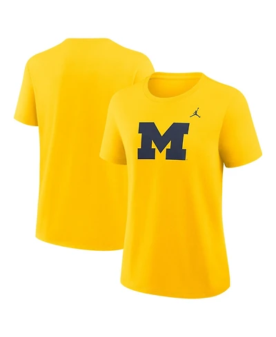 Jordan Women's Maize Michigan Wolverines Primary Logo T-Shirt