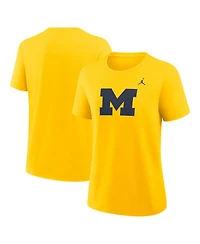 Jordan Women's Maize Michigan Wolverines Primary Logo T-Shirt