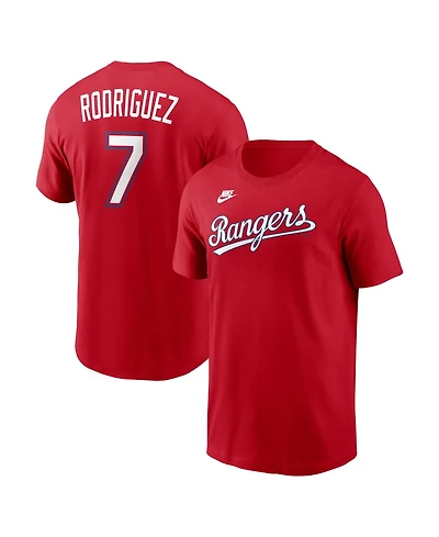 Nike Men's Ivan Rodriguez Red Texas Rangers Cooperstown Collection Name Number T-Shirt