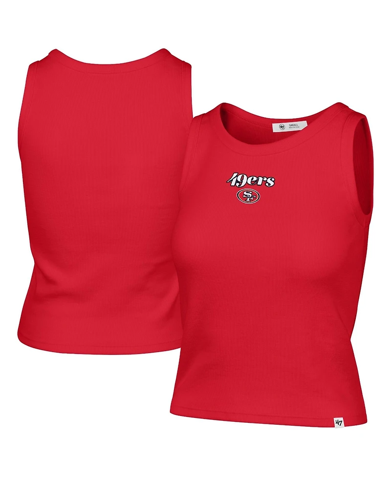 47 Brand Women's Scarlet San Francisco 49ers Cropped Straight Cut Ribbed Baby Tank Top