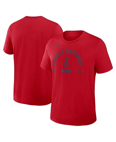 Nike Men's Red Los Angeles Angels Authentic Collection Early Work Tri-Blend Dri-fit T-Shirt