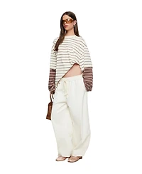 Lioness Women's Bottega Long-Sleeve Striped Oversized T-Shirt