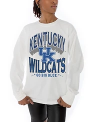 Gameday Couture Women's White Kentucky Wildcats Midweight OversizedLong sleeves T-Shirt