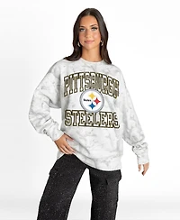 Gameday Couture Women's Arctic Camo Pittsburgh Steelers Whiteout Oversized Premium Fleece Sweatshirt