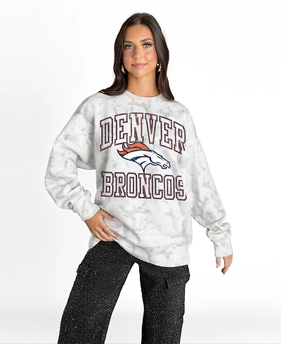 Gameday Couture Women's Arctic Camo Denver Broncos Whiteout Oversized Premium Fleece Sweatshirt