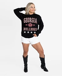 Gameday Couture Women's Black Georgia Bulldogs Oversized Everyday StarLong sleeves T-Shirt