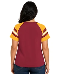 Starter Women's Burgundy Washington Commanders Plus Game On Notch Neck Raglan T-Shirt