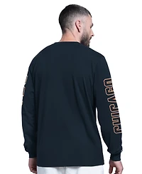 Starter Men's Navy Chicago Bears Clutch Hit Ii Long-Sleeve T-Shirt