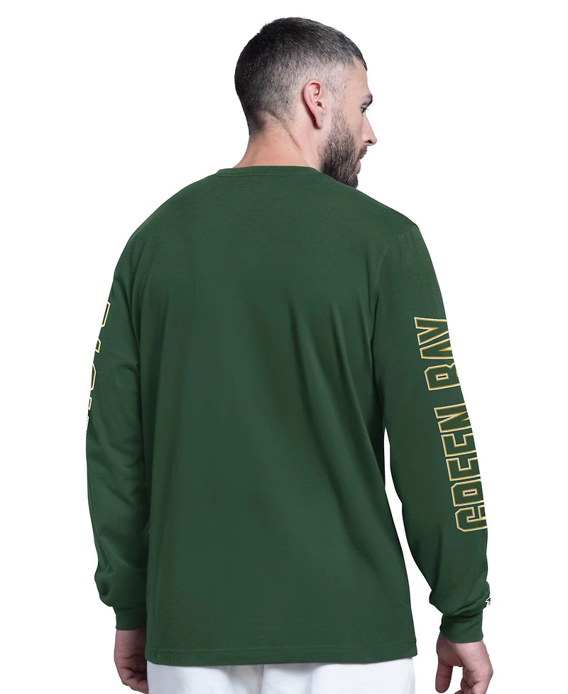 Starter Men's Green Bay Packers Clutch Hit Ii Long-Sleeve T-Shirt