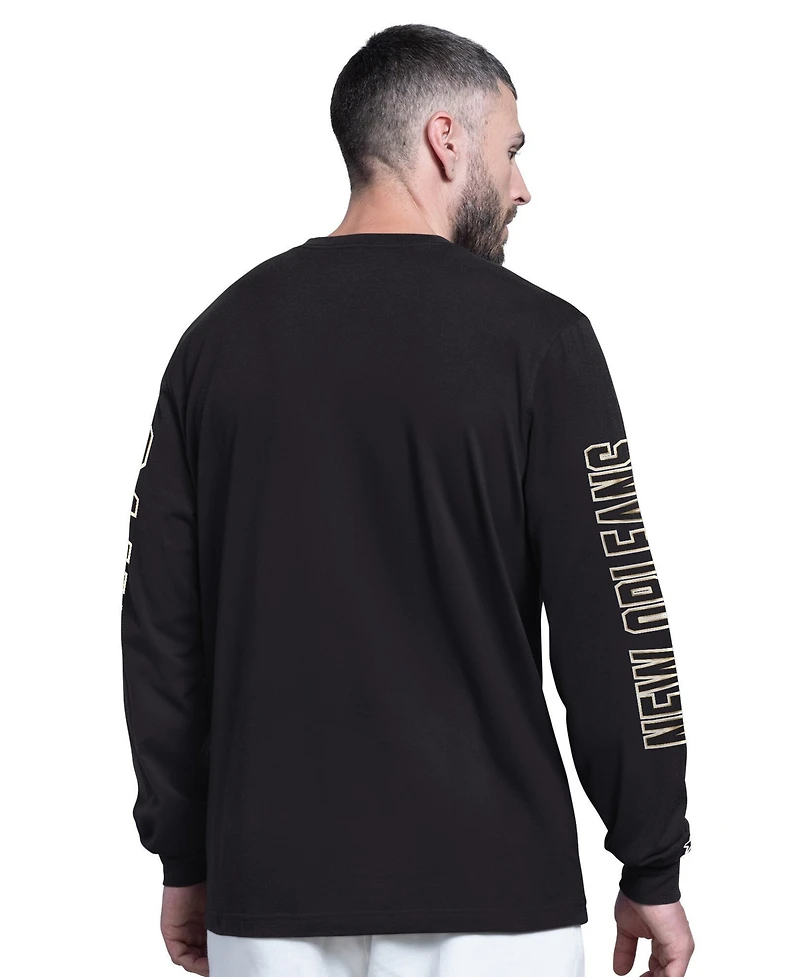 Starter Men's Black New Orleans Saints Clutch Hit Ii Long-Sleeve T-Shirt