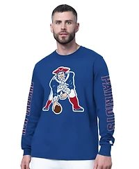 Starter Men's Royal New England Patriots Clutch Hit Ii Logo Long-Sleeve T-Shirt