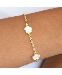 The Lovery Mother of Pearl Spring Flower Bracelet 14K Gold-Plated Sterling Silver