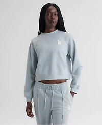 Fanatics Women's Gray Los Angeles Dodgers Oversized Clutch Tri-Blend Sweatshirt
