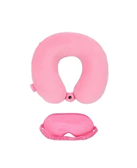 Hello Kitty Adult Travel Set with Neck Pillow Eye Mask and Throw Blanket - Adorable Comfort for Hello Kitty Fans on the Go!