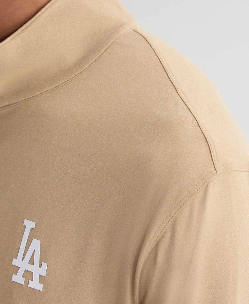 Fanatics Men's Khaki Los Angeles Dodgers Clutch Quarter-Zip Pullover Sweatshirt