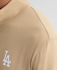 Fanatics Men's Khaki Los Angeles Dodgers Clutch Quarter-Zip Pullover Sweatshirt