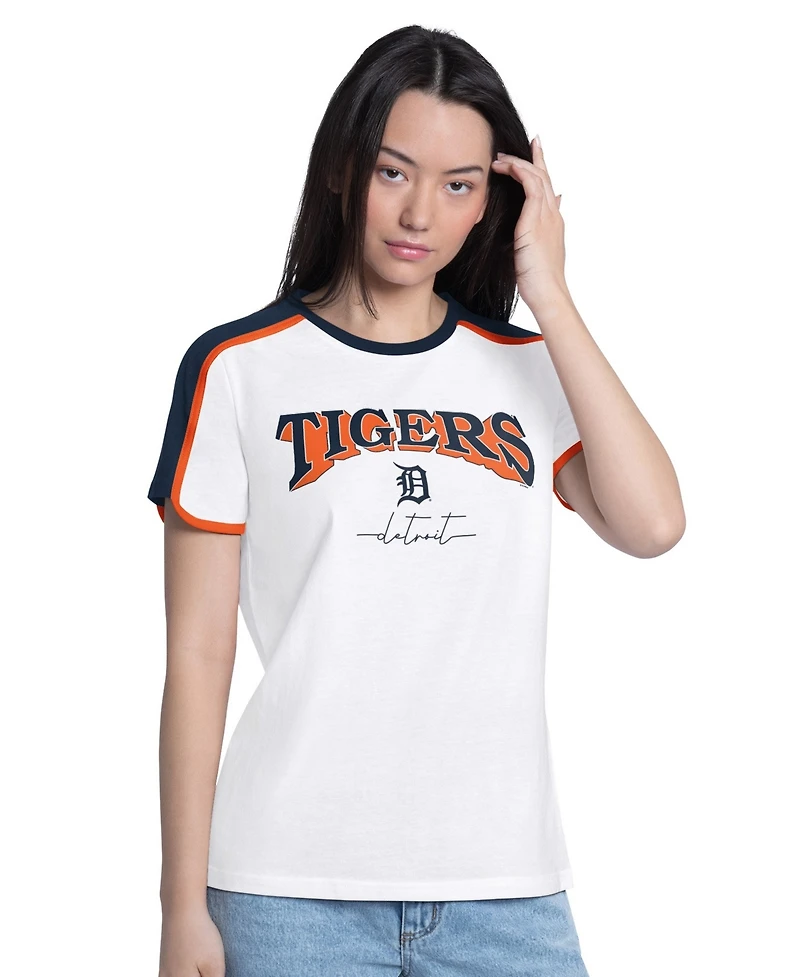 G-iii 4Her by Carl Banks Women's White Detroit Tigers First Lane Fashion T-Shirt