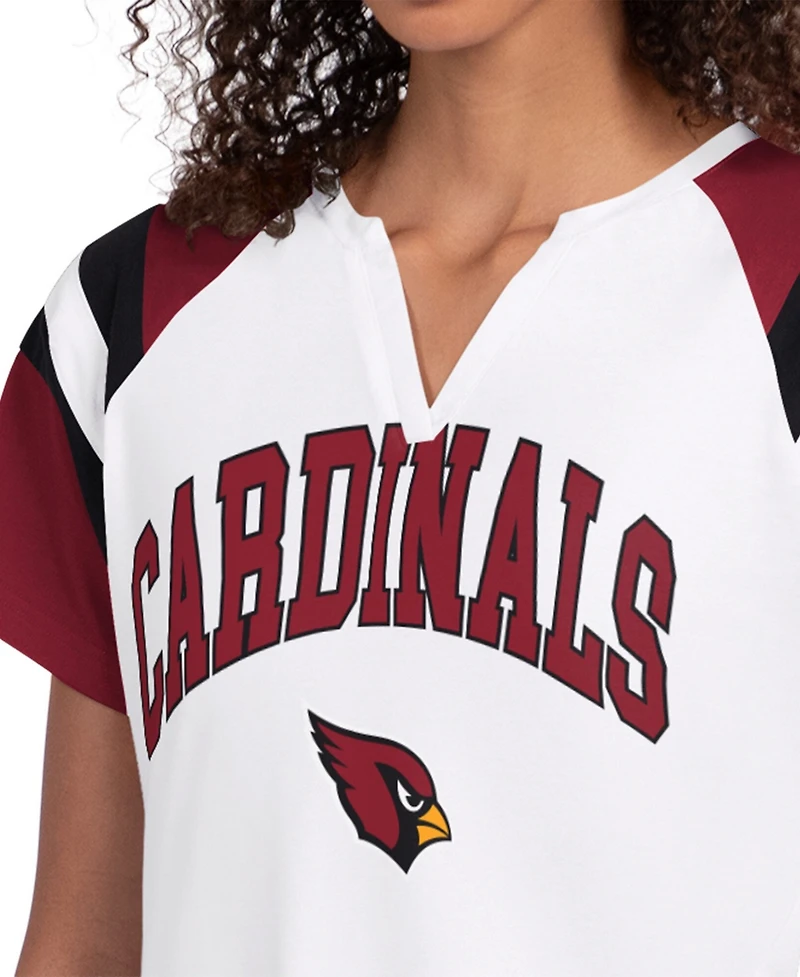 Starter Women's White Arizona Cardinals Game On Notch Neck T-Shirt