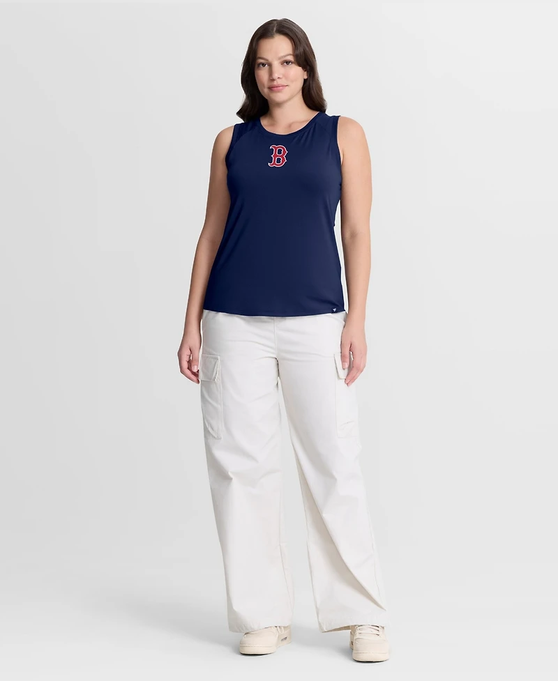Fanatics Women's Navy Boston Red Sox Draped Mesh Back Performance Tank Top