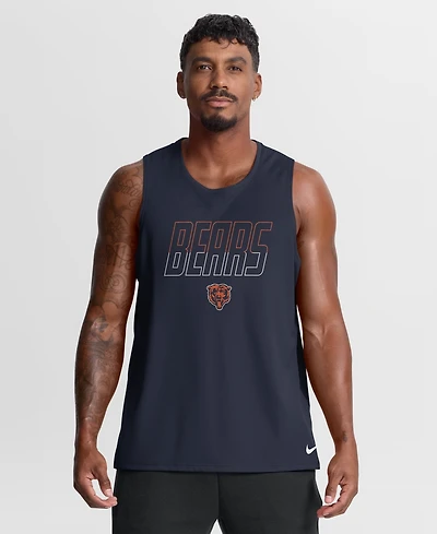 Nike Men's Navy Chicago Bears Kickoff Miler Dri-fit Tank Top