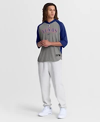 Nike Men's Gray Texas Rangers Authentic Collection Flux Dri-fit Raglan 3/4-Sleeve Hoodie