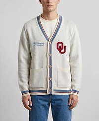 Uscape Apparel Men's and Women's Natural Oklahoma Sooners Americana Striped Full-Button Cardigan
