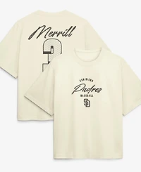 Nike Women's Jackson Merrill Cream San Diego Padres Premium Essentials Boxy Name Number T-Shirt