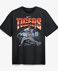 Nike Men's Tarik Skubal Black Detroit Tigers Enlarged Player Graphic Max90 Heavyweight T-Shirt