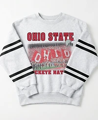 Gameday Couture Women's Ash Ohio State Buckeyes Off the Grid Oversized Fleece Sweatshirt