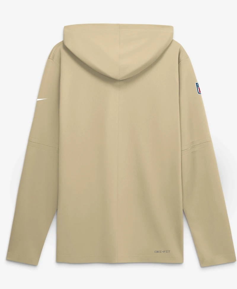 Nike Men's Gold New Orleans Saints Sideline Alternate LightweightLong sleeves Hooded Dri-fit T-Shirt