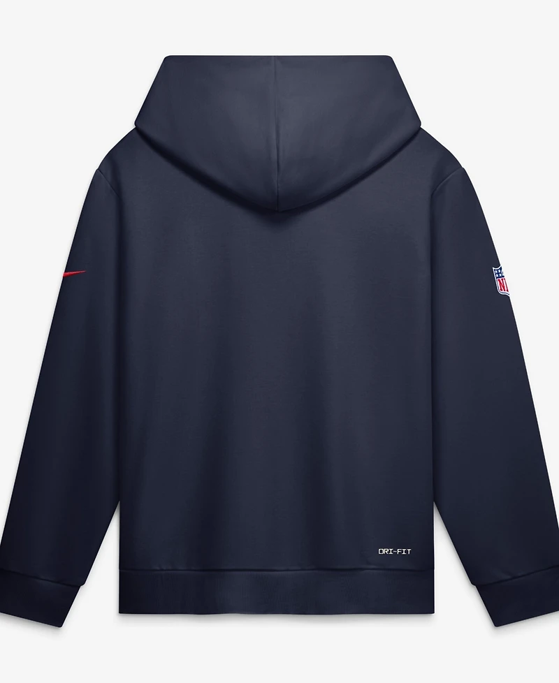 Nike Men's Navy New England Patriots Sideline Standard Issue Quarterback Scramble Dri-fit Full-Zip Hoodie